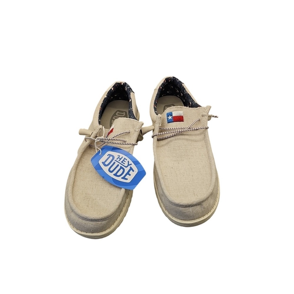 Hey Dude Wally Texas Flag White Casual Shoes Men's US Size 13 New In Bag - RARE